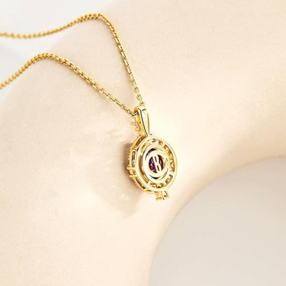 Neiman Marcus 18k Gold Plated Purple Forever Eye Necklace - Picture 5 of 5